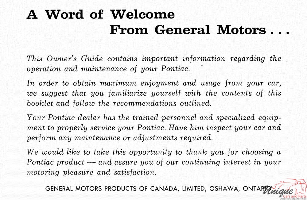 1966 Pontiac Canadian Owners Manual Page 54